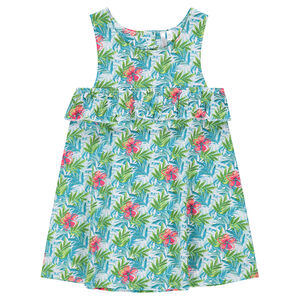 Robe sans manches avec dos ajouré et volant 