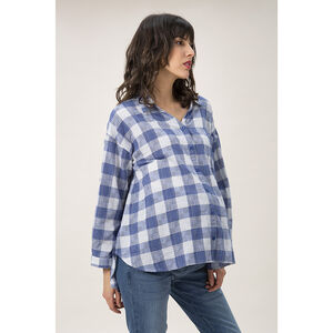 Chemise manches longues de grossesse à carreaux 