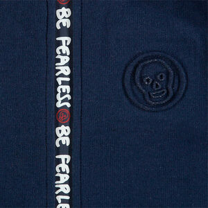 Jogging en molleton bleu nuit à capuche doublée sherpa 