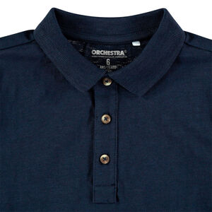 Polo manches longues uni en coton bio 