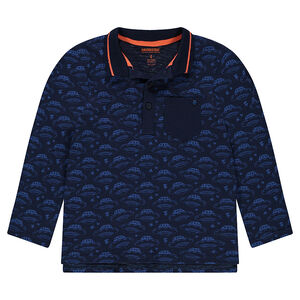 Polo manches longues avec soucoupes volantes all-over 