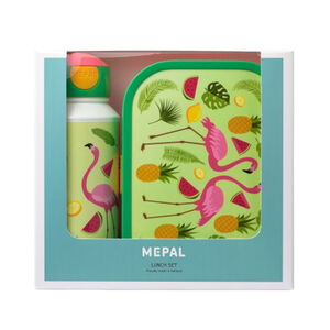 Pack gourde 400ml + Boîte 750ml - Flamant rose 