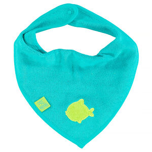 Bavoir en coton éponge forme bandana avec motif brodé  