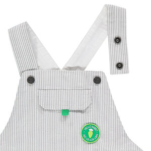 Salopette short rayée avec badge en gomme  