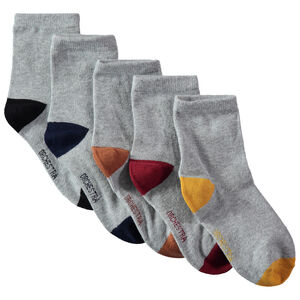 Lot de 5 paires de chaussettes à bout et talon contrastés 