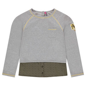 Junior - Sweat effet 2 en 1 bi-matière 