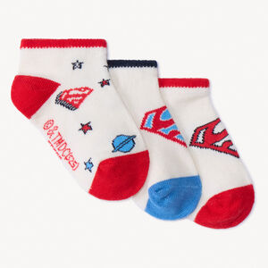 Lot de 3 paires de chaussettes courtes Superman Warner pour bébé garçon 