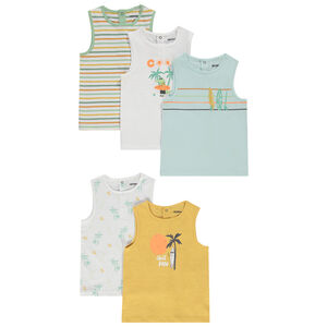 Lot de 5 débardeurs en jersey print surf pour bébé garçon 