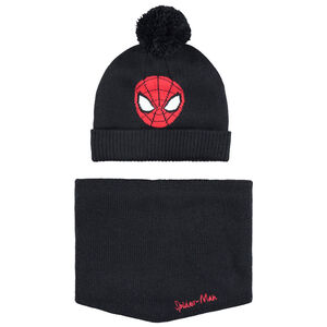 Ensemble bonnet et snood en tricot doublés sherpa motif Spiderman 