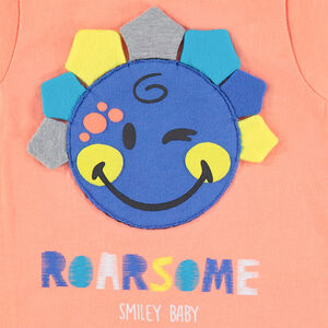 Ensemble avec tee-shirt patch Smiley et bermuda à poches 