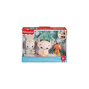 Coffret de naissance avec carré en tissu + 3 hochets  