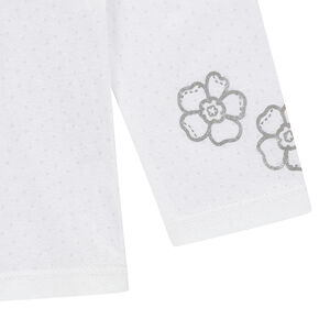 Tee-shirt manches longues en jersey effet dévoré avec fleurs printées 