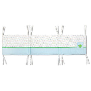 Tour de lit en popeline avec motifs colorés et patch cactus 