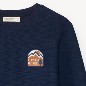 T-shirt manches longues garçon texturé fantaisie 