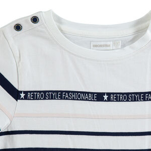 Marinière manches longues avec inscriptions printées 