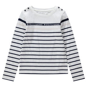 Marinière manches longues avec inscriptions printées 