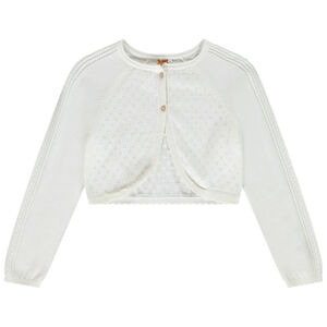 Gilet boléro en tricot ajouré fille 