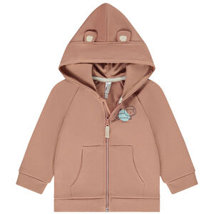 Gilet à capuche ludique en molleton avec print lion pour bébé garçon 