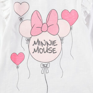 T-shirt manches longues print Minnie forme ballon avec paillettes 