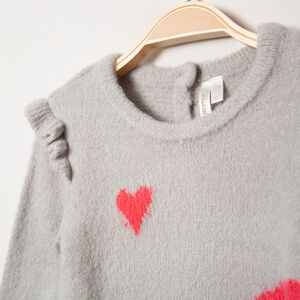 Robe manches longues en tricot avec arc-en-ciel jacquard 