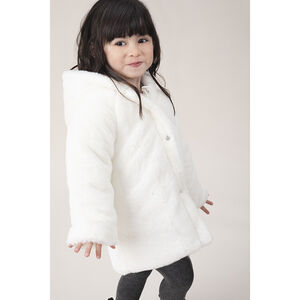 Parka à capuche en sherpa doublée jersey à coeurs 