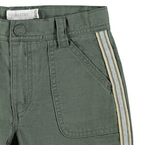 Bermuda en maille fantaisie à bandes sur les côtés 