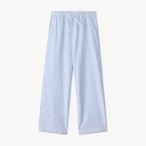 Pantalon droit en seersucker rayé fille 