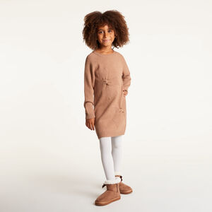 Robe tricot manches longues fille effet nœud 