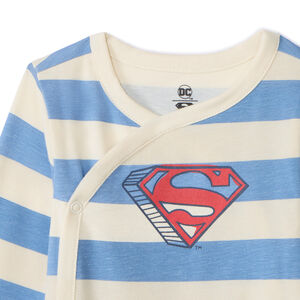 Lot de 3 bodies manches longues Superman Warner pour bébé garçon avec ouvertures différentes selon l'âge 
