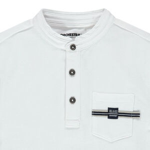 Polo manches courtes à col mao et poche 