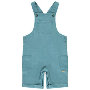 Salopette courte en toile slub uni pour bébé garçon 