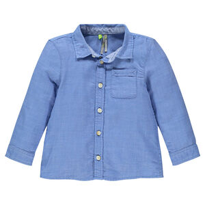 Chemise manches longues en coton avec poche 