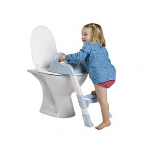 Réducteur de toilettes Kiddyloo - Fleur bleue/Blanc 