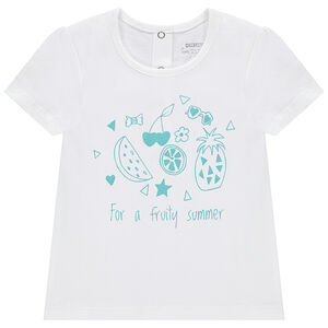 Tee-shirt manches courtes en jersey avec fruits printés 