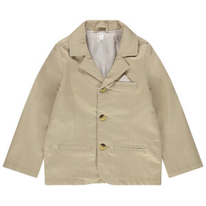 Blazer uni avec doublure rayée et poches 