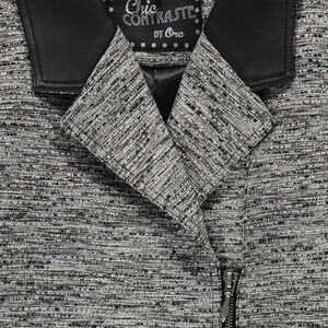 Junior - Manteau en jacquard et simili cuir 