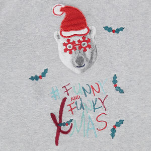 Pull en tricot de Noël avec ours printé et motif jacquard 