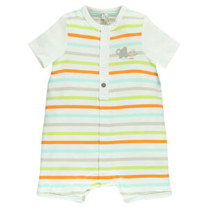 Combinaison courte à rayures et prints 