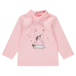 Sous-pull en jersey à col roulé avec motif printé sur le devant 