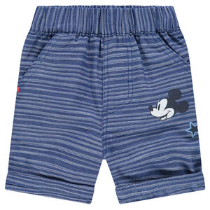 Bermuda à rayures jacquard avec print Mickey Disney 