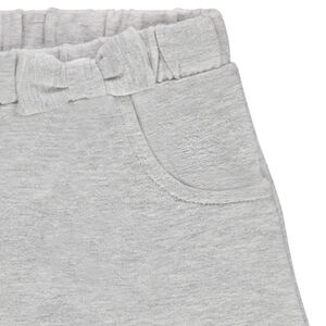 Pantalon de jogging en molleton uni avec nuage printé sur les genoux 