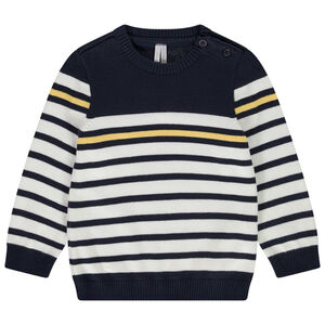 Pull esprit marinière en tricot avec liseré contrasté pour bébé garçon 