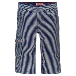 Pantacourt en toile rayé avec poches 