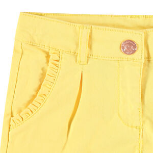 Short en coton avec biais volanté sur les poches 