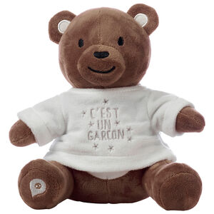 Habillage pour peluche à texte annonce garçon brodé  