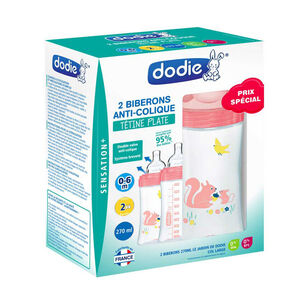 Lot de 2 biberons anti-colique 270ml 0-6 mois - Jardin 