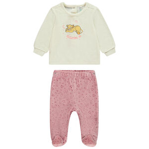 Pyjama 2 pièces en velours Le Roi Lion Disney pour bébé fille (ouvertures différentes selon l'âge) 