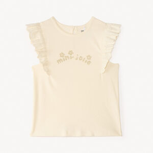 T-shirt manches courtes volanté print pailleté fantaisie pour bébé fille 