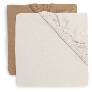 Lot de 2 draps housse pour lit 70x140cm Hazel/Otmeal 