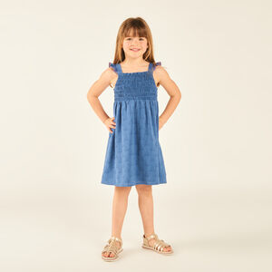Robe sans manches effet jean fille 